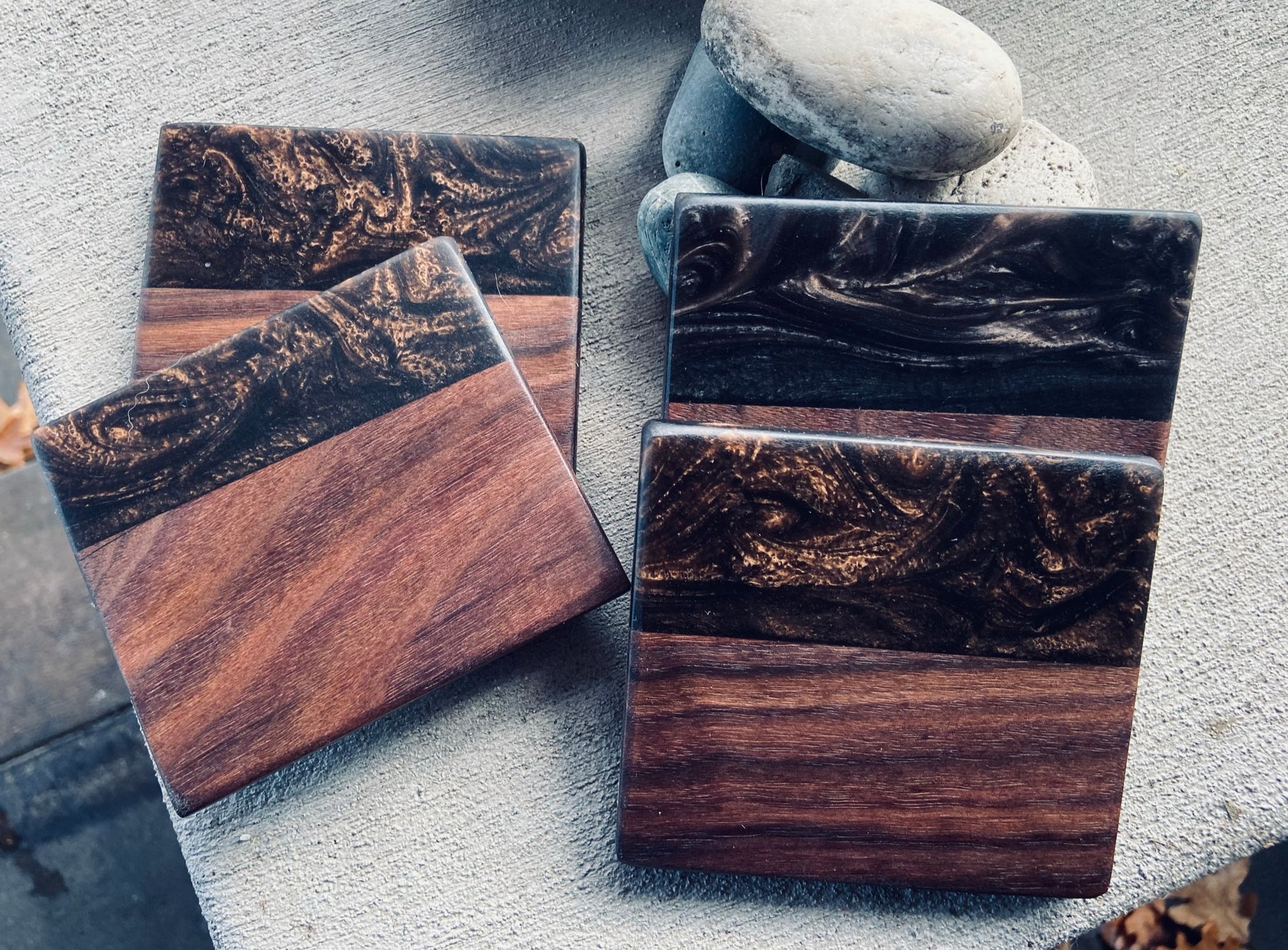 Black Walnut & Metallic Epoxy Resin Coasters! – Cultivated Woodwork Co