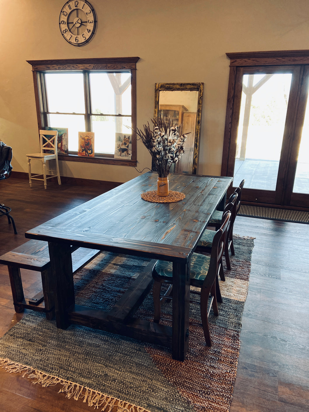 Custom Oak country dining table
